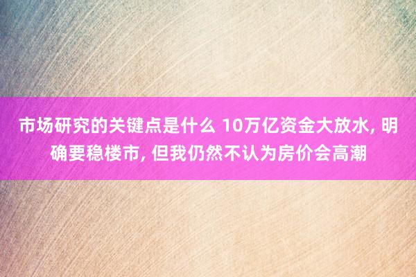 市场研究的关键点是什么 10万亿资金大放水, 明确要稳楼市, 但我仍然不认为房价会高潮