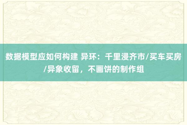 数据模型应如何构建 异环：千里浸齐市/买车买房/异象收留，不画饼的制作组