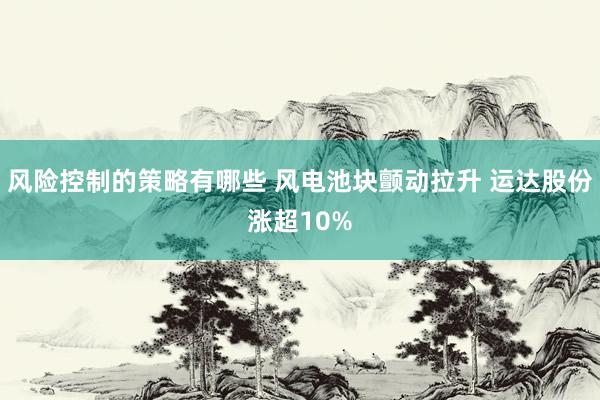 风险控制的策略有哪些 风电池块颤动拉升 运达股份涨超10%