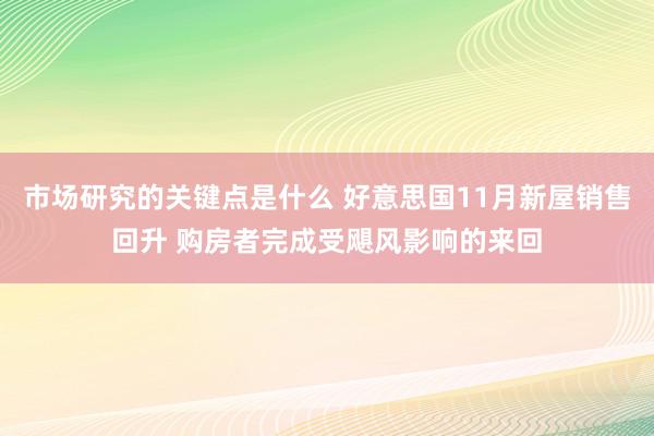 市场研究的关键点是什么 好意思国11月新屋销售回升 购房者完成受飓风影响的来回