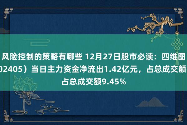 风险控制的策略有哪些 12月27日股市必读：四维图新（002405）当日主力资金净流出1.42亿元，占总成交额9.45%