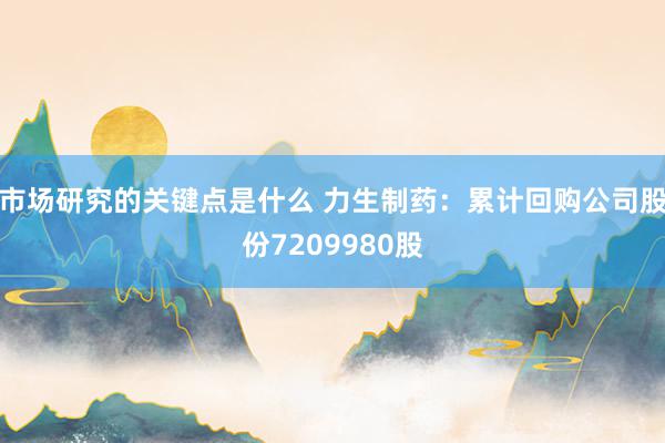 市场研究的关键点是什么 力生制药：累计回购公司股份7209980股