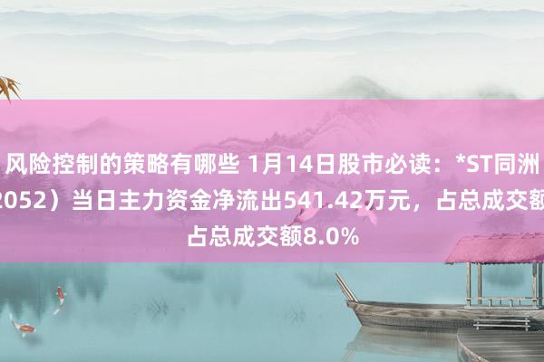 风险控制的策略有哪些 1月14日股市必读：*ST同洲（002052）当日主力资金净流出541.42万元，占总成交额8.0%