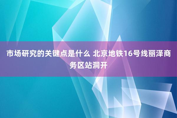 市场研究的关键点是什么 北京地铁16号线丽泽商务区站洞开