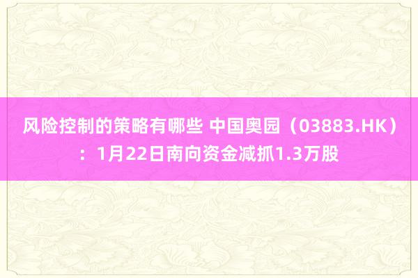 风险控制的策略有哪些 中国奥园（03883.HK）：1月22日南向资金减抓1.3万股