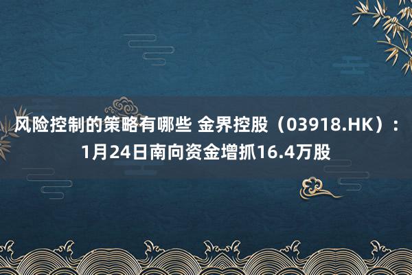 风险控制的策略有哪些 金界控股（03918.HK）：1月24日南向资金增抓16.4万股