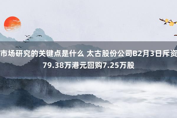 市场研究的关键点是什么 太古股份公司B2月3日斥资79.38万港元回购7.25万股