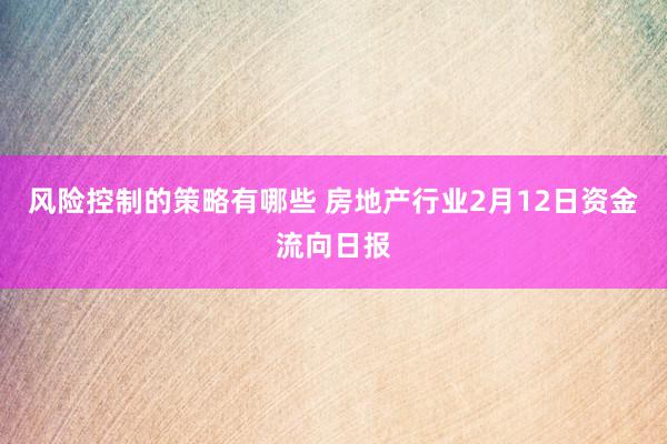 风险控制的策略有哪些 房地产行业2月12日资金流向日报