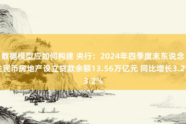 数据模型应如何构建 央行：2024年四季度末东说念主民币房地产设立贷款余额13.56万亿元 同比增长3.2%