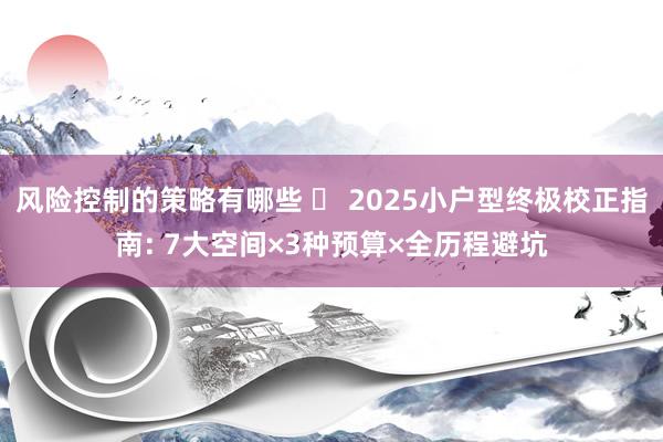 风险控制的策略有哪些 ‌ 2025小户型终极校正指南: 7大空间×3种预算×全历程避坑