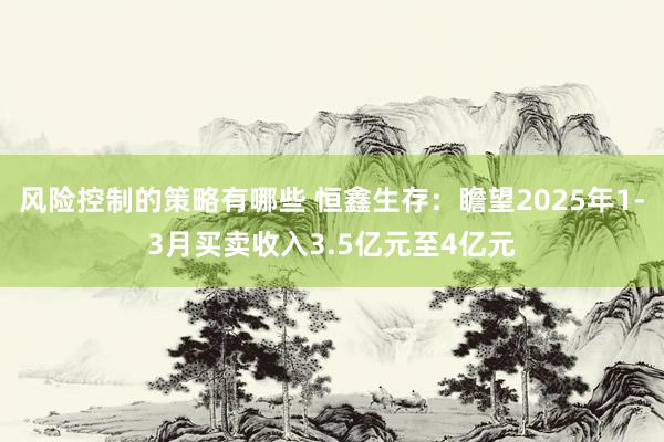 风险控制的策略有哪些 恒鑫生存：瞻望2025年1-3月买卖收入3.5亿元至4亿元